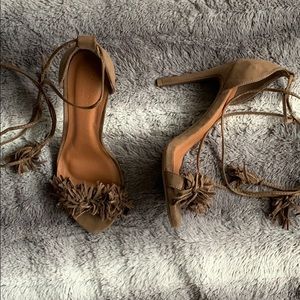 Suede Wrap Around Heels
